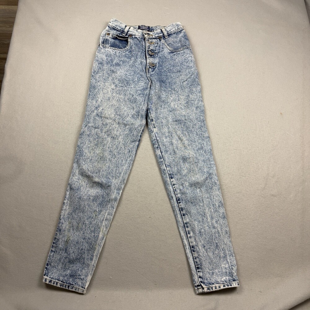 Vintage 1980s / 1990s Palmetto's Acid Wash High-Waisted Denim Jeans Sz 5